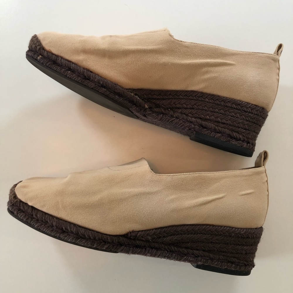 Vintage Yves Saint Laurent Canvas Espadrille Wedge Slip-On Shoes EU 40 US 9 - Picture 8 of 16